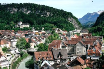 Utsikt over Feldkirch, Vorarlberg, Østerrike