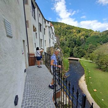 Utsiktsbalkong på Schloss Herbestein